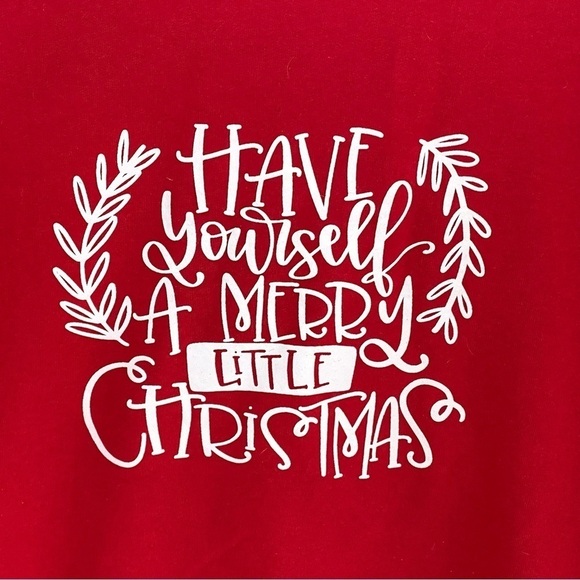 Have yourself a Merry little Christmas Crew Pullover Ugly Sweatshirt Sweater M - Picture 4 of 7
